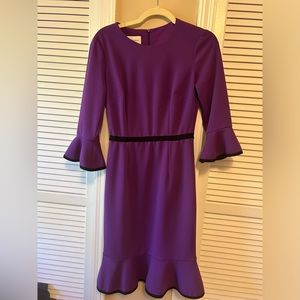 Donna Morgan Bell Sleeve Purple & Black Dress - Size 2